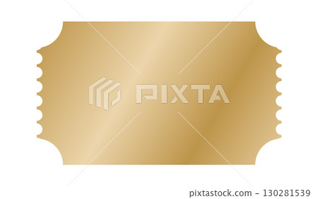 Realistic golden ticket vector for cinema, concert, or VIP event 130281539