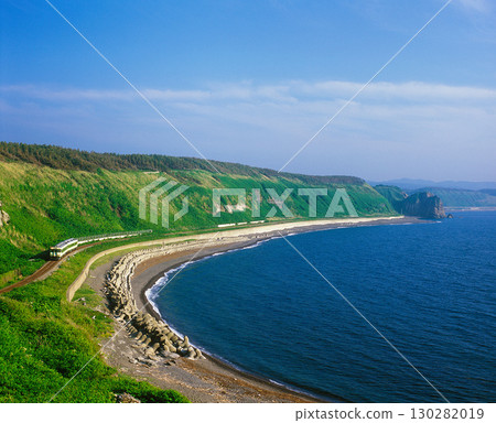 Gono Line train running along the coastline Gono Line train running along the coastline 130282019
