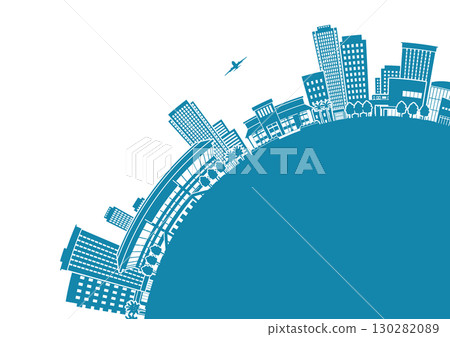 Cityscape silhouette illustration. Big city image illustration. Cityscape silhouette illustration. Big city image illustration. 130282089