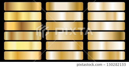 Set of realistic gold vector buttons and badges, ideal for UI design, web banners, games, and awards graphics Set of realistic gold vector buttons and badges, ideal for UI design, web banners, games, and awards graphics 130282133