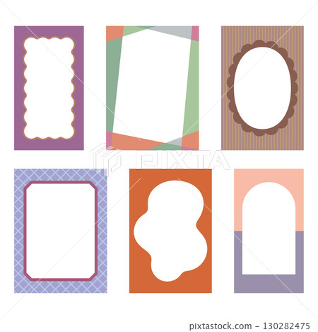 Autumn-colored stylish frame set (6 vertical types) 130282475