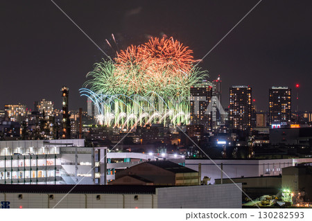 《神奈川縣》街景煙火大會－大田區和平紀念煙火大會《攝於川崎市》 130282593