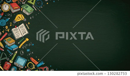 Creative education background with hand drawn school icons for new education 130282733