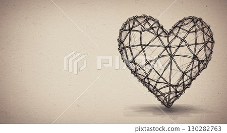 Tangled heart sketch holds painful memory, a complex historical memory, sad memory Tangled heart sketch holds painful memory, a complex historical memory, sad memory 130282763