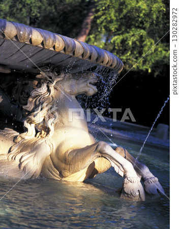 Old townscape of Rome Seahorse Fountain Statue in Villa Borghese Old townscape of Rome Seahorse Fountain Statue in Villa Borghese 130282972