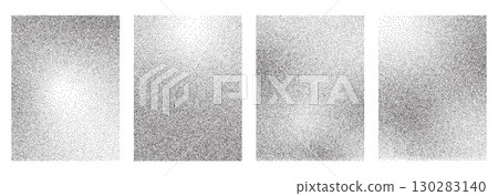 Noise gradient texture backgrounds set. Vector dotwork monochrome patterns collection. Abstract grain noise gradient posters. Black and white gradation overlay. Dotted grunge banners Noise gradient texture backgrounds set. Vector dotwork monochrome patterns collection. Abstract grain noise gradient posters. Black and white gradation overlay. Dotted grunge banners 130283140