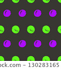 Polka dots green and purple neon colors seamless pattern. Crayon kids endless background. Naive simple dot ornament repeat cover. Vector hand drawn illustration 130283165