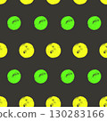 Circles neon green and yellow color seamless pattern. Chalk polka dots endless background. Naive simple dot repeat cover. Round vibrant and black continuous ornament. Vector hand drawn illustration 130283166