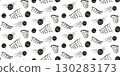 Tennis balls and net charcoal seamless pattern. Padel tennis ball shot pencil endless background. Sport court repeat cover. Fitness hobby activity continuous ornament. Vector hand drawn illustration 130283173