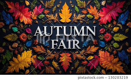Autumn fair, sale horizontal banner 130283219