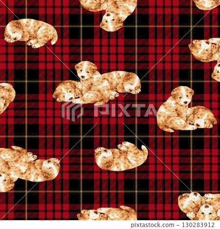 Hand drawn dog textile pattern, Hand drawn dog textile pattern, 130283912
