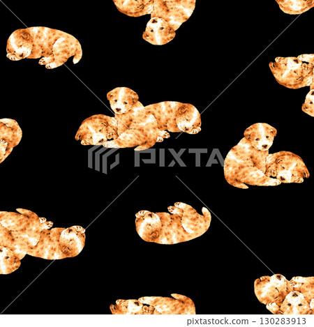 手繪狗狗紡織圖案， 130283913