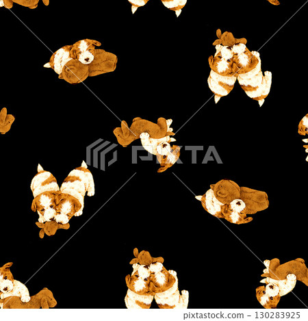 手繪狗狗紡織圖案, 手繪狗狗紡織圖案, 130283925