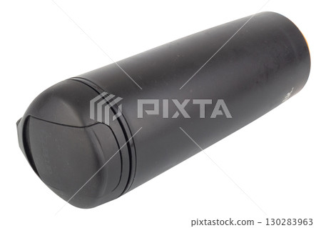 Modern Black Water Bottle on White Background Modern Black Water Bottle on White Background 130283963