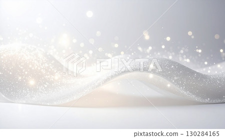 A fantastic and elegant background of light with white and silver sparkles 130284165