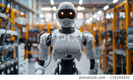The robot, the android, is ready to perform work functions. AI Generated 130284845
