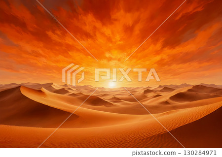 sunset in the desert 130284971