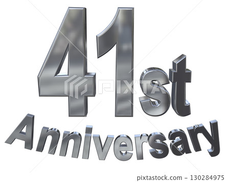 3DCG text "41st Anniversary/41st Anniversary Mark Sparkle" 130284975