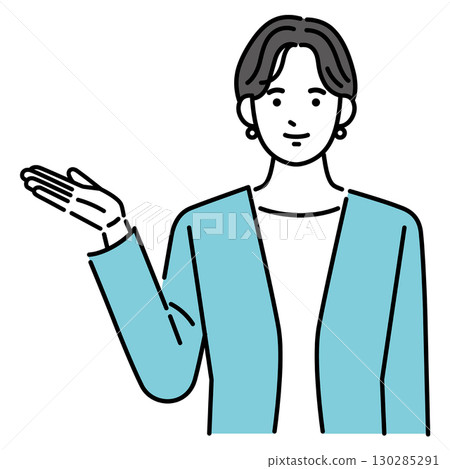 微笑的女商人提供指導 130285291