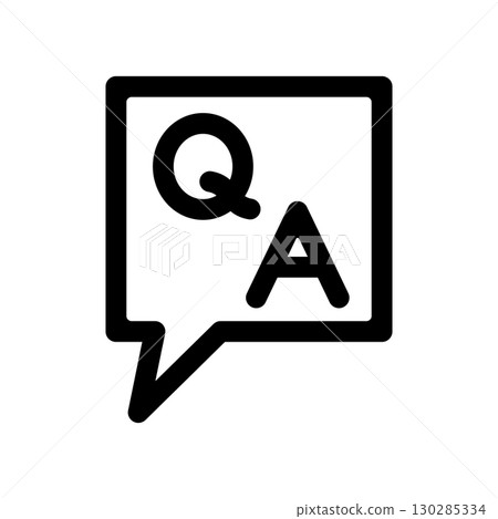 QA speech bubble icon illustration QA speech bubble icon illustration 130285334