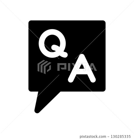 QA speech bubble icon illustration 130285335