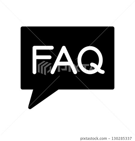 Simple FAQ speech bubble icon illustration Simple FAQ speech bubble icon illustration 130285337