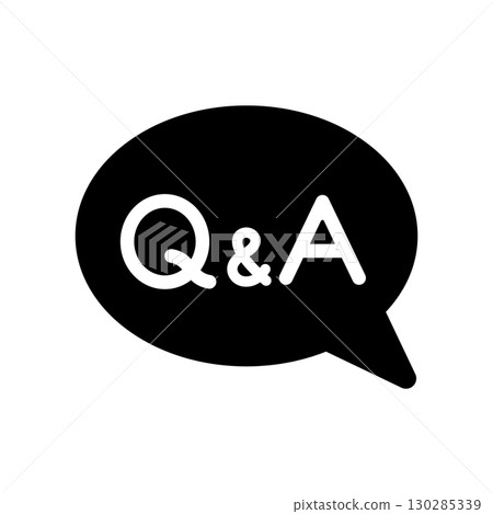 Simple Q&A icon illustration Simple Q&A icon illustration 130285339