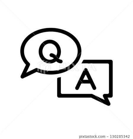 QA speech bubble icon illustration 130285342