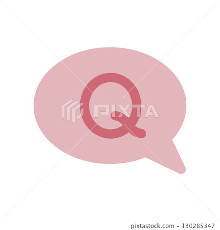 Q speech bubble icon illustration 130285347