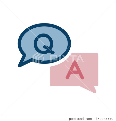 QA speech bubble icon illustration QA speech bubble icon illustration 130285350