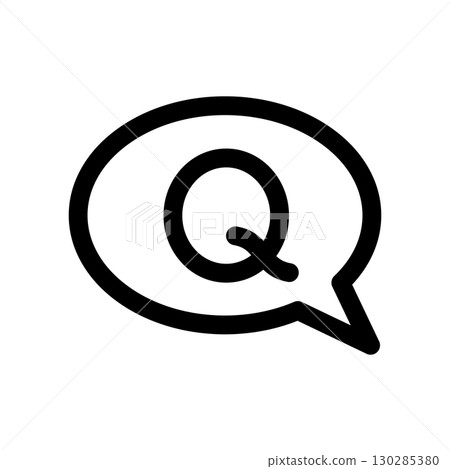 Q speech bubble icon illustration 130285380