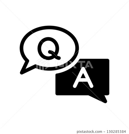 QA speech bubble icon illustration QA speech bubble icon illustration 130285384