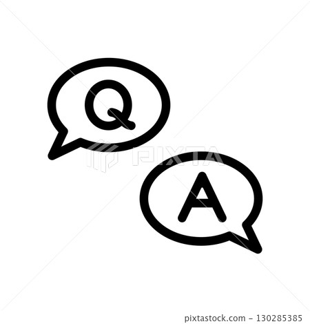 QA speech bubble icon illustration QA speech bubble icon illustration 130285385