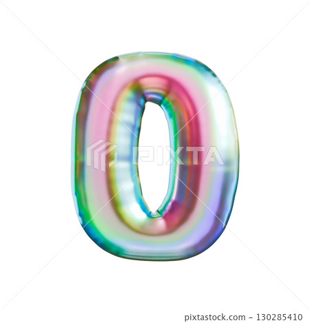 Tricolor gradient holographic metal font Number 0 ZERO 3D Tricolor gradient holographic metal font Number 0 ZERO 3D 130285410