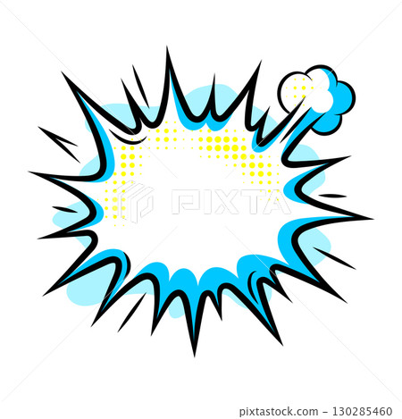 Cartoon speech bubble explosion. Pop art illustration in comic style. Cartoon speech bubble explosion. Pop art illustration in comic style. 130285460