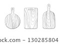 Cutting board line drawing illustration 130285804