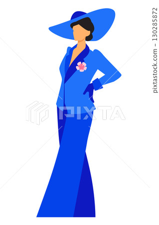 Stylish woman - colorful flat design style illustration Stylish woman - colorful flat design style illustration 130285872