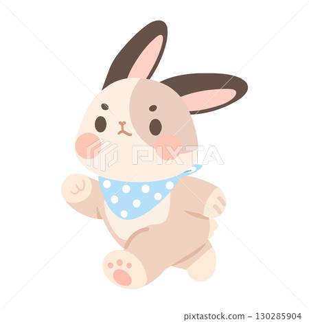 cartoon rabbit is running animal cartoon rabbit is running animal 130285904
