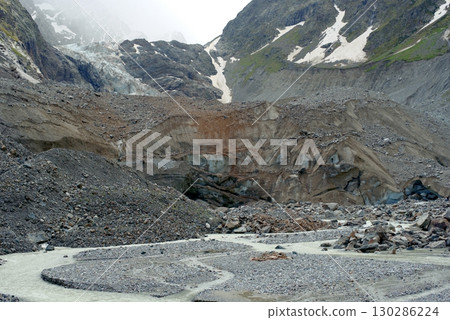 Tseisky glacier on the northern slope of the Greater Caucasus, North Ossetia Tseisky glacier on the northern slope of the Greater Caucasus, North Ossetia 130286224
