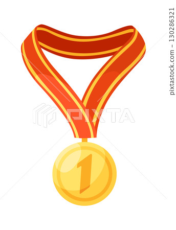 Awards cup icon. Trophy symbol, winners cup, for first place. Champions trophy, 1st prize reward. Symbol of victory in sporting event, competition. Vector cartoon illustration Awards cup icon. Trophy symbol, winners cup, for first place. Champions trophy, 1st prize reward. Symbol of victory in sporting event, competition. Vector cartoon illustration 130286321