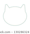 Cute cat-shaped frame illustration 130286324