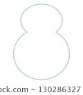 Cute snowman-shaped frame illustration 130286327
