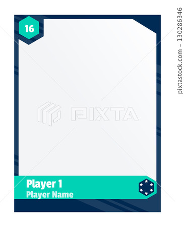 Game sports card template. Trading frame for football, basketball and hockey players. Vector illustration 130286346