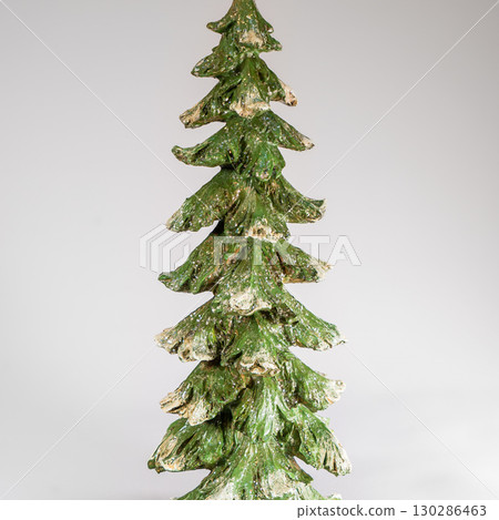 Advent composition with candles, table handmade arrangement mini decoration for new year, artificial Christmas tree interior decoration 130286463