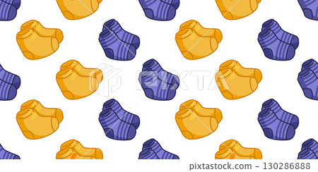 Seamless Cartoon Colorful Socks Pattern 130286888