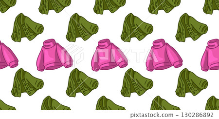 Seamless Cartoon Coat Sweater Pattern Seamless Cartoon Coat Sweater Pattern 130286892
