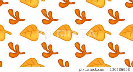 Seamless Autumn Leaf Seed Pattern Seamless Autumn Leaf Seed Pattern 130286908