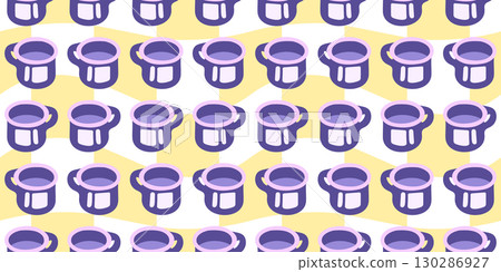Seamless Cartoon Cooking Pot Pattern 130286927