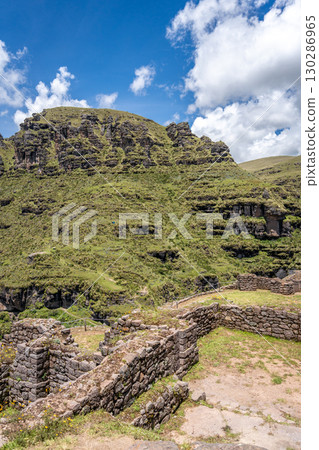 Inner View of Waqrapukara Archaeological Site in the Andean Highlands, Peru 130286965