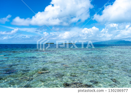 Lagoon and Motus on the Coral Reef of Tahaa Island, French Polynesia 130286977